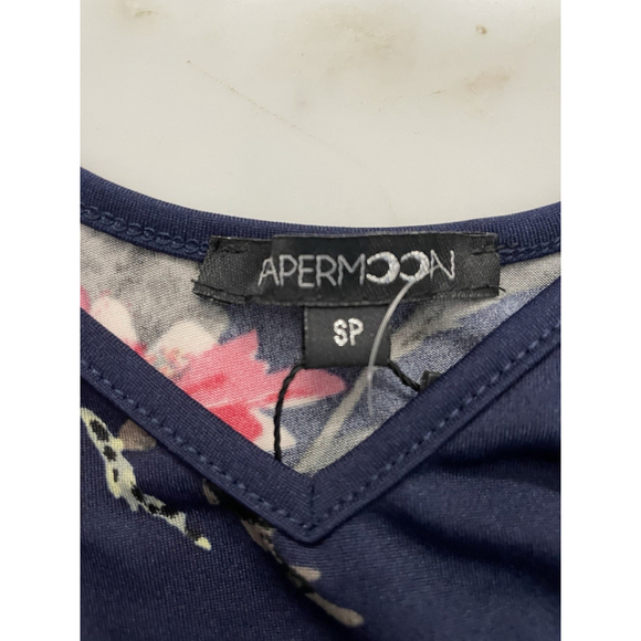 PaperMoon Petite Basins Cross back Navy Floral Swing Tank New With Tags Sz Small - Picture 3 of 9